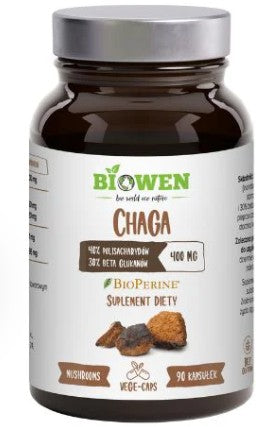 Chaga (błyskoporek podkorowy) 400mg - 90kaps BIOWEN