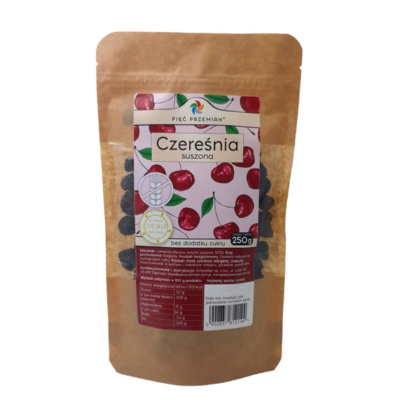 Czereśnia suszona bez dodatku cukru 250g PIĘĆ PRZEMIAN