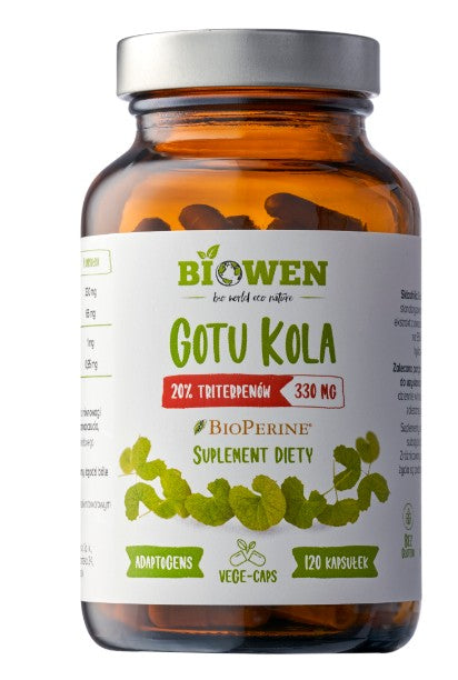 Gotu Kola (Wąkrotka azjatycka) 330 mg - 20% triterpenów - kapsułki BIOWEN