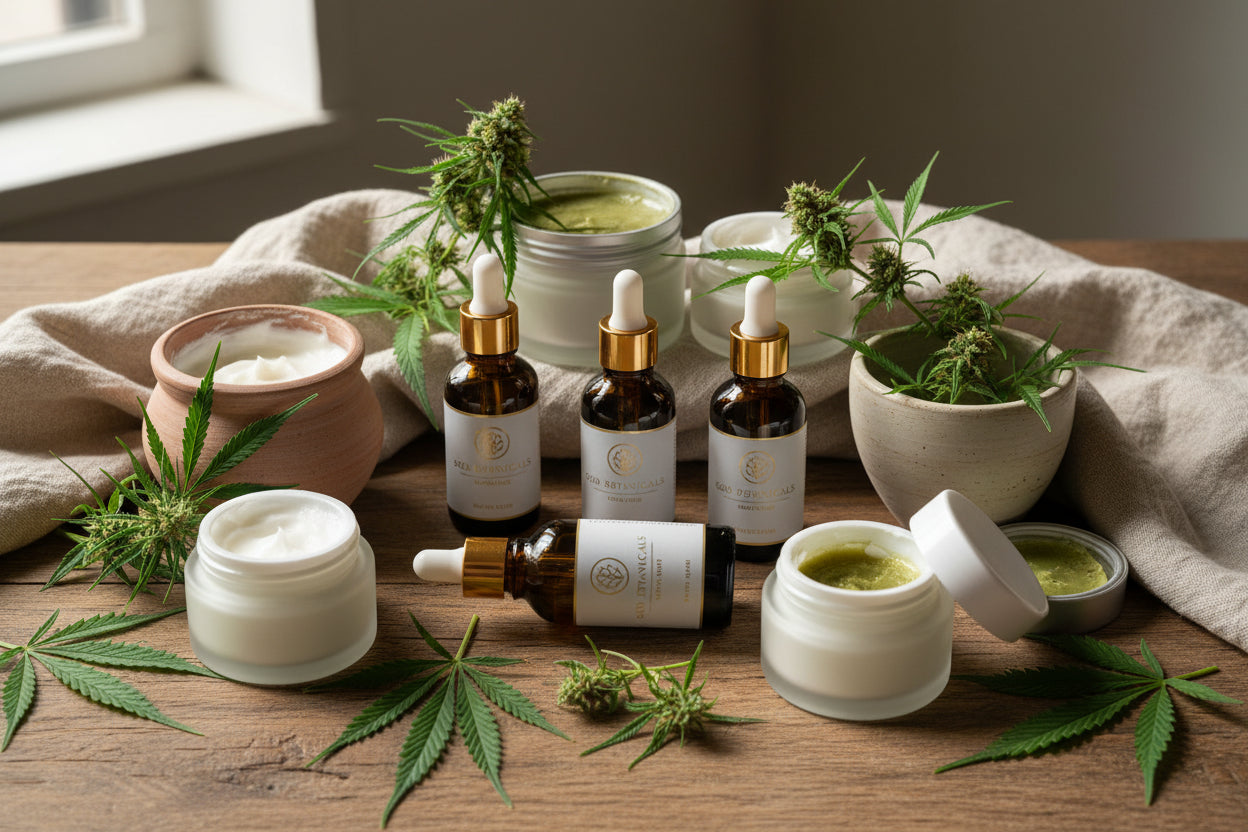 Grafika CBD - suplementy, kosmetyki, maści