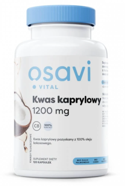 Kwas kaprylowy 1200 mg 120 kapsułek OSAVI