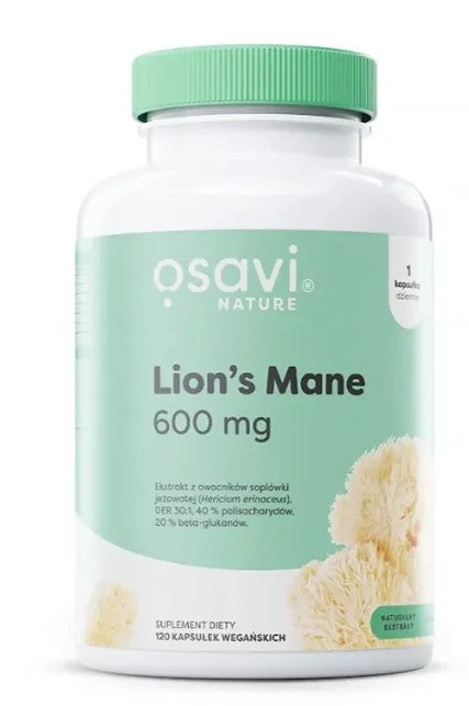 Lion's Mane (Soplówka Jeżowata) 600 mg - 120 kapsułek - OSAVI