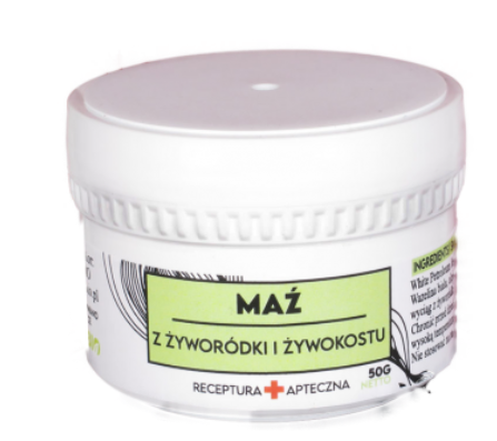 Maź z żyworódki i żywokostu 50 g BJK - naturalna maść regenerująca na stawy