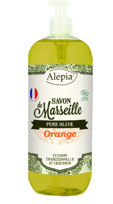 Mydło marsylskie w płynie z olejkiem z pomarańczy czerwonej BIO 1L ALEPIA