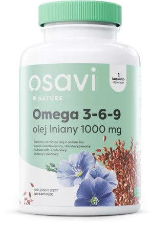 Omega 3-6-9 Olej lniany 1000 mg 120 kaps. OSAVI