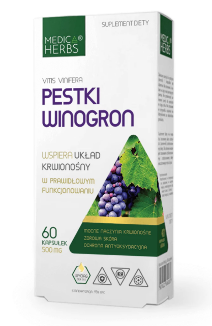 Pestki Winogron 500 mg - 60 kaps - MEDICA HERBS