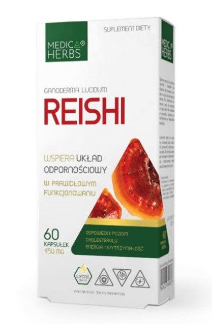 Reishi  450mg 30% polisacharydów 60kaps MEDICA HERBS