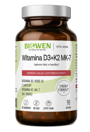 Witamina D3 + K2 MK-7 Biowen 90 kapsułek