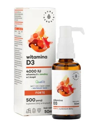 Witamina D3 4000 IU MCT-Oil, krople, 50 ml AURA HERBALS