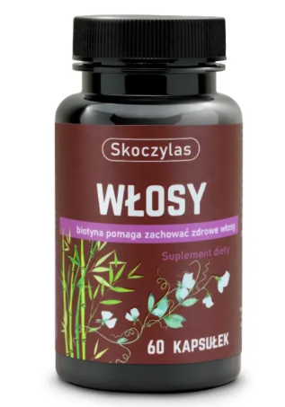 WŁOSY Skoczylas – 60 kapsułek, biotyna, L-cysteina i L-metionina wspierające kondycję włosów