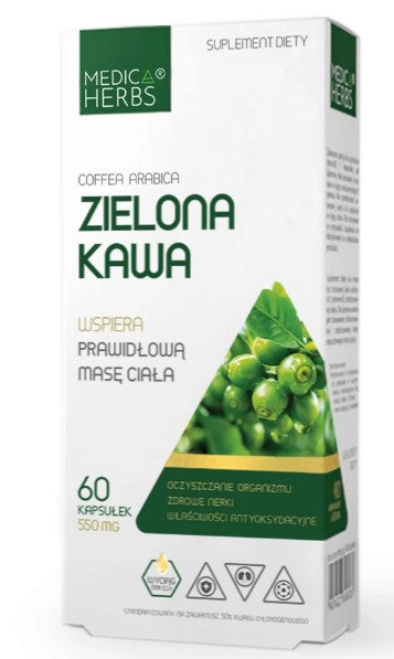 Zielona kawa 550mg, 60 kaps. MEDICA HERBS